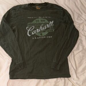Carhartt Men's Dark Green Graphic Long Sleeve Tee